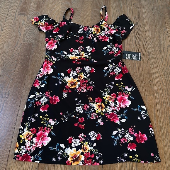 NWT Express Women’s Floral Cold Shoulder Dress - Size 8 - Picture 1 of 4
